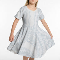 Samoa Lotu Tamaiti Kid Short Sleeve Dress Teuila With Tribal Motifs