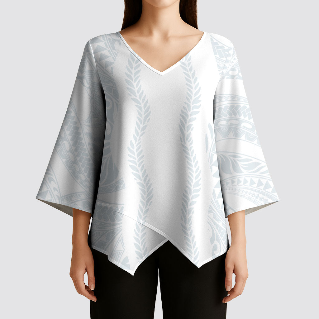 Samoa Lotu Tamaiti Kimono Sleeve Blouse Teuila With Tribal Motifs