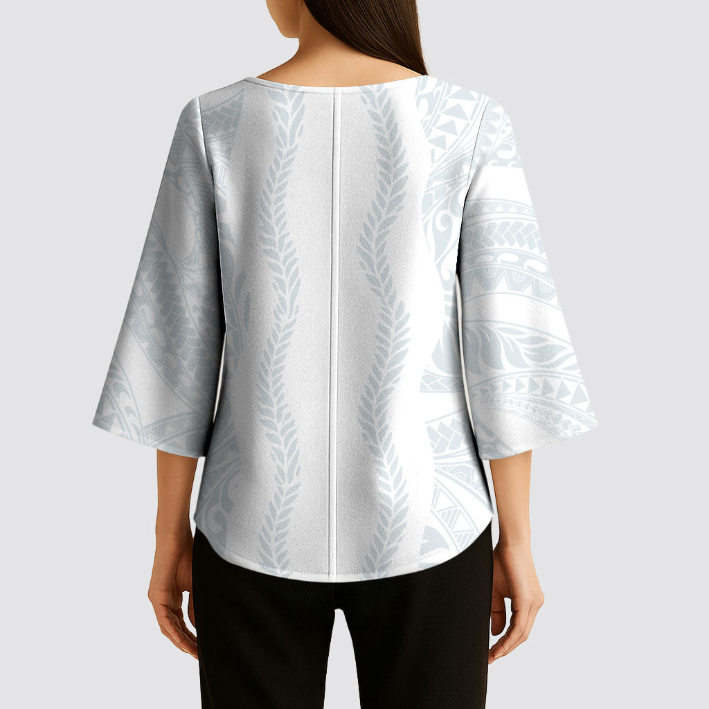 Samoa Lotu Tamaiti Kimono Sleeve Blouse Teuila With Tribal Motifs