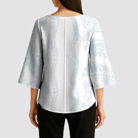 Samoa Lotu Tamaiti Kimono Sleeve Blouse Teuila With Tribal Motifs