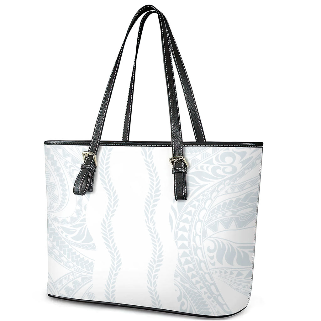Samoa Lotu Tamaiti Leather Tote Bag Teuila With Tribal Motifs