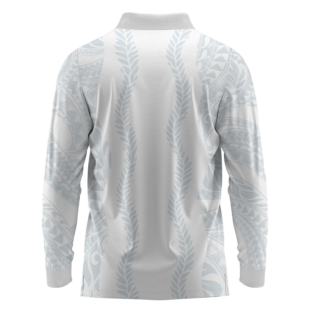 Samoa Lotu Tamaiti Long Sleeve Polo Shirt Teuila With Tribal Motifs