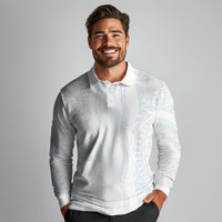 Samoa Lotu Tamaiti Long Sleeve Polo Shirt Teuila With Tribal Motifs