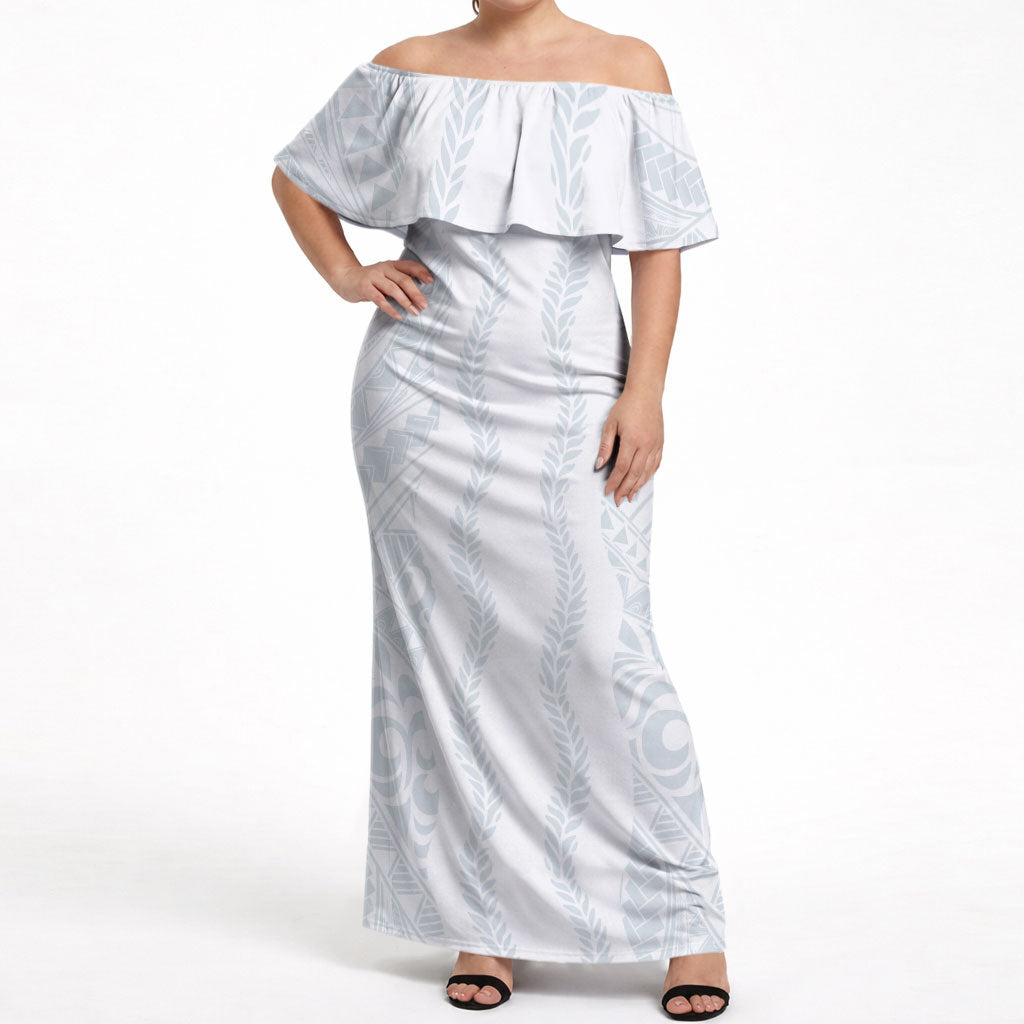 Samoa Lotu Tamaiti Off Shoulder Maxi Dress Teuila With Tribal Motifs