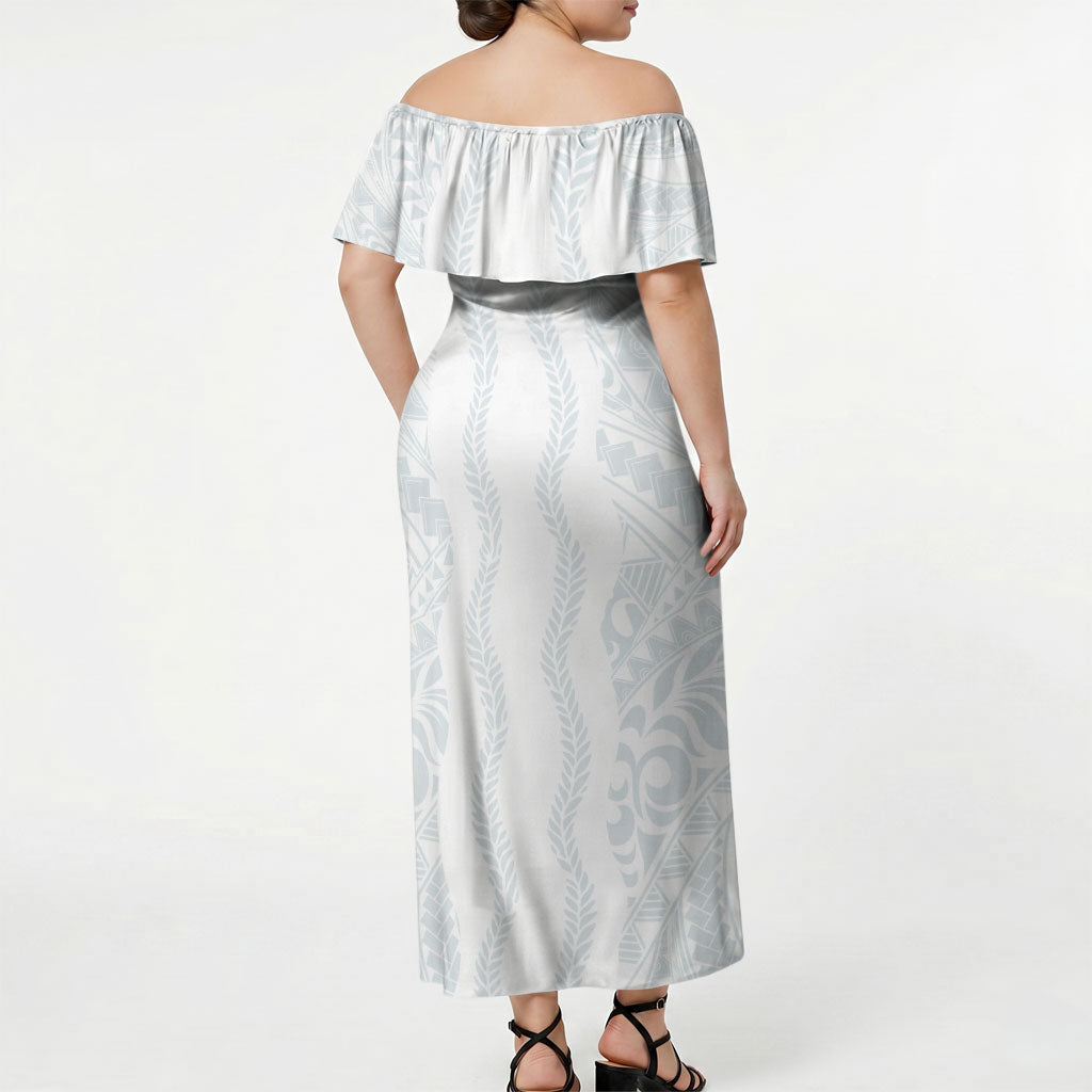 Samoa Lotu Tamaiti Off Shoulder Maxi Dress Teuila With Tribal Motifs