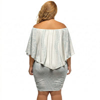 Samoa Lotu Tamaiti Off Shoulder Short Dress Teuila With Tribal Motifs