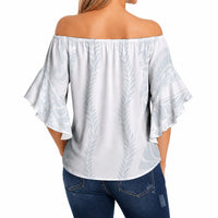 Samoa Lotu Tamaiti Off Shoulder Wrap Waist Top Teuila With Tribal Motifs