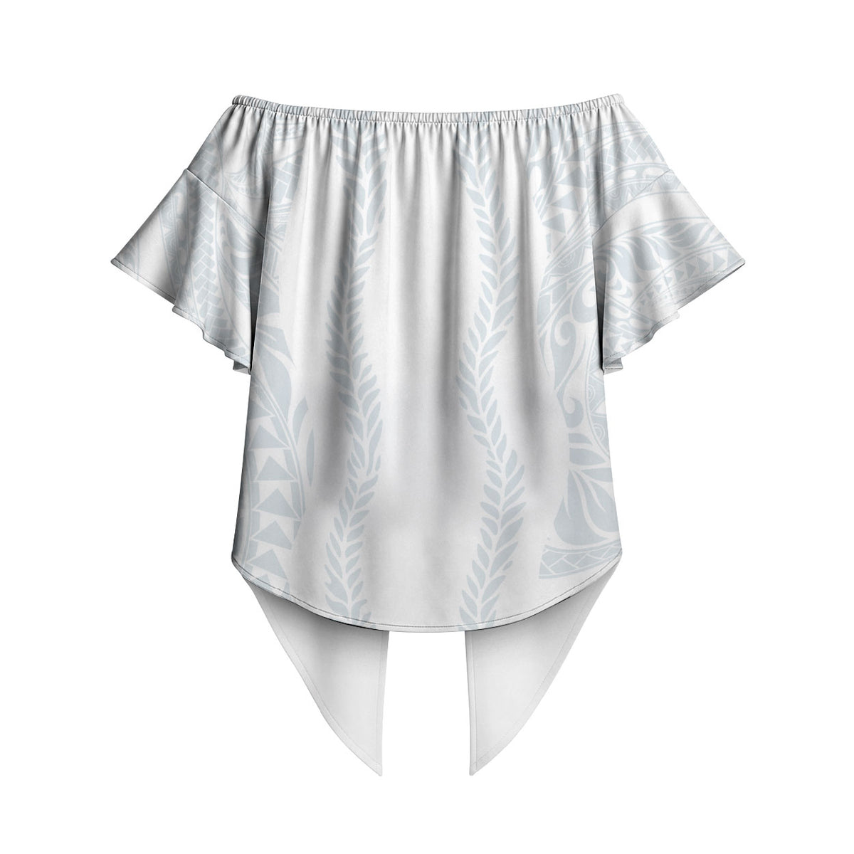 Samoa Lotu Tamaiti Off Shoulder Wrap Waist Top Teuila With Tribal Motifs