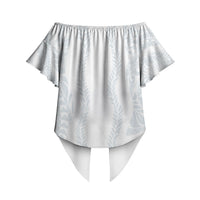 Samoa Lotu Tamaiti Off Shoulder Wrap Waist Top Teuila With Tribal Motifs