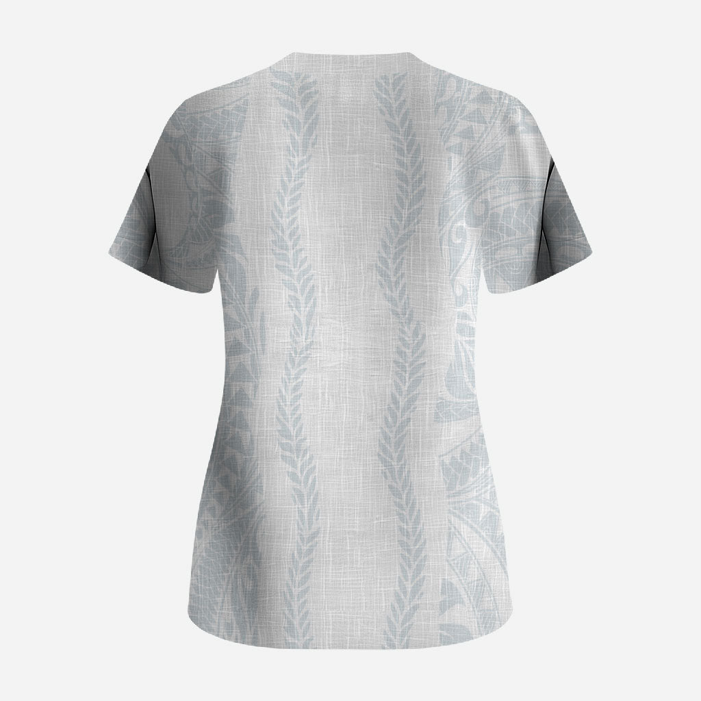 Samoa Lotu Tamaiti Scrub Top Teuila With Tribal Motifs