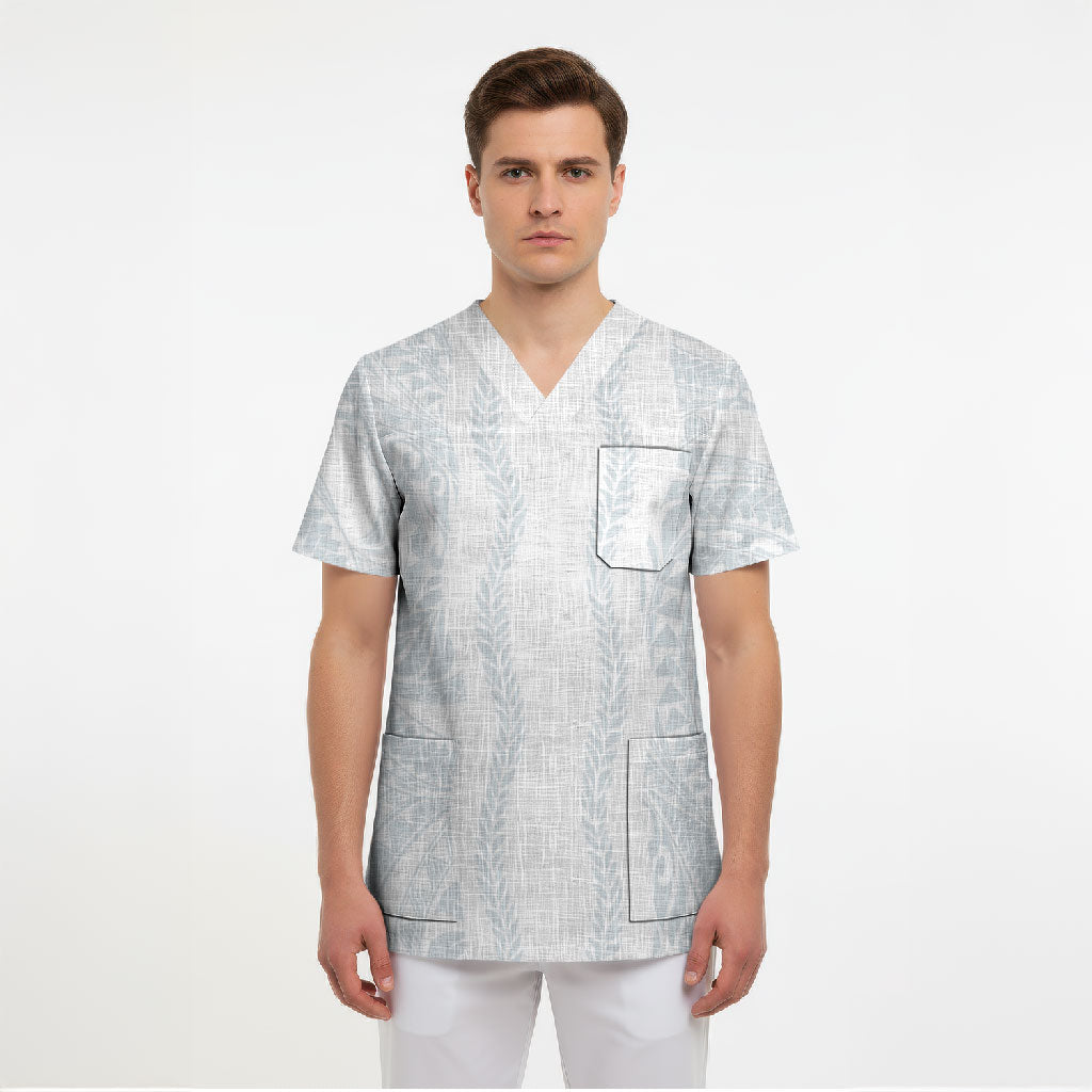 Samoa Lotu Tamaiti Scrub Top Teuila With Tribal Motifs