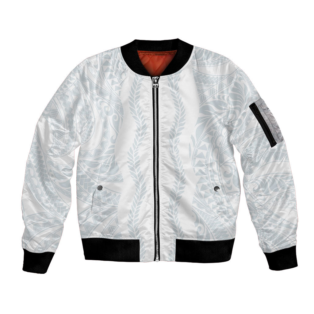 Samoa Lotu Tamaiti Sleeve Zip Bomber Jacket Teuila With Tribal Motifs