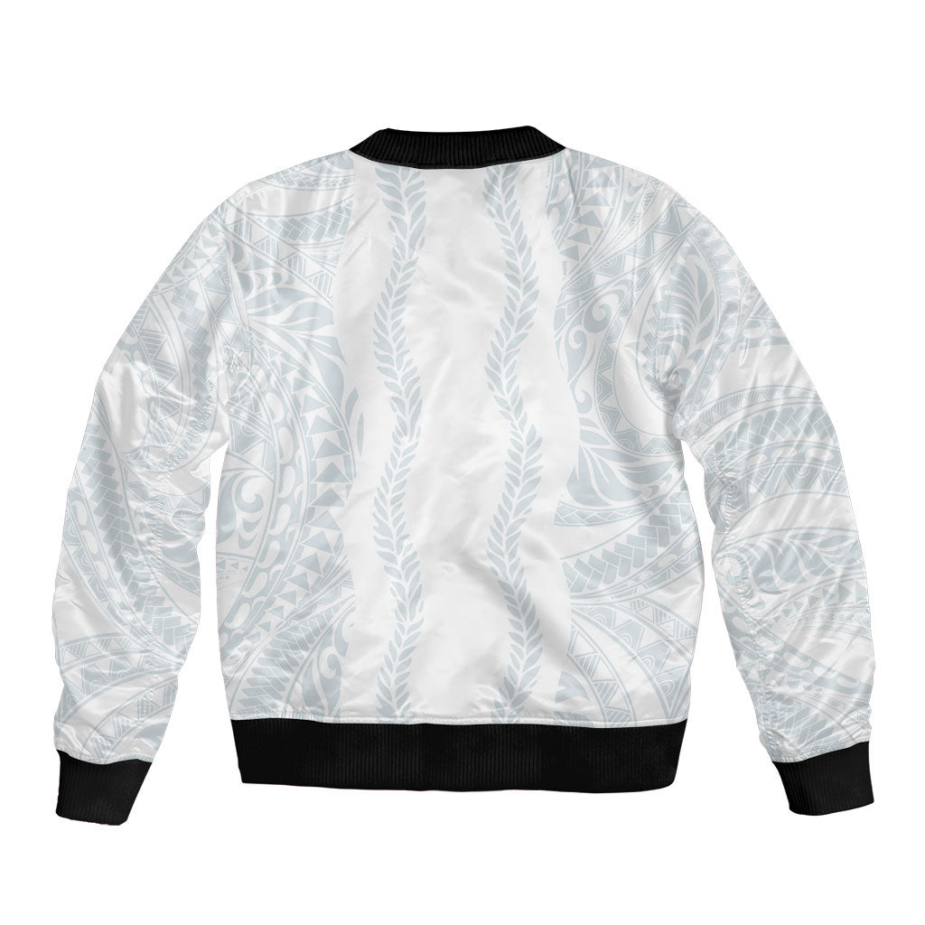 Samoa Lotu Tamaiti Sleeve Zip Bomber Jacket Teuila With Tribal Motifs