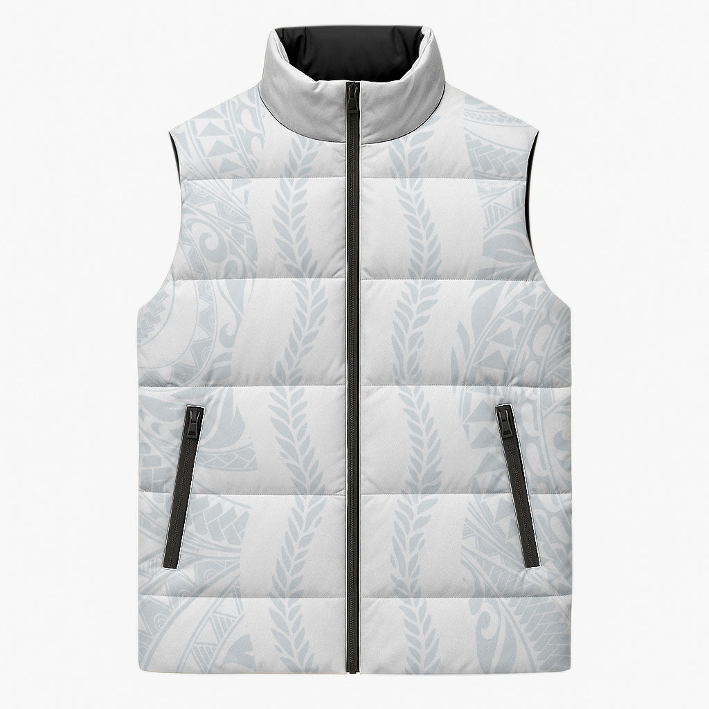 Samoa Lotu Tamaiti Sleeveless Puffer Jacket Teuila With Tribal Motifs