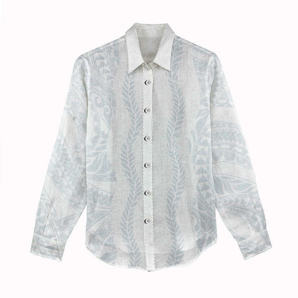 Samoa Lotu Tamaiti Women Casual Shirt Teuila With Tribal Motifs