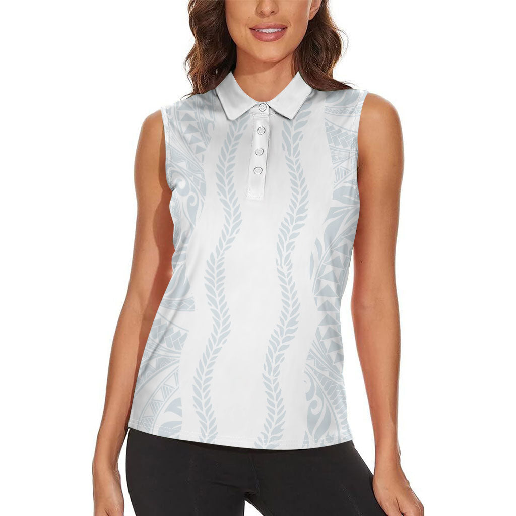 Samoa Lotu Tamaiti Women Sleeveless Polo Shirt Teuila With Tribal Motifs