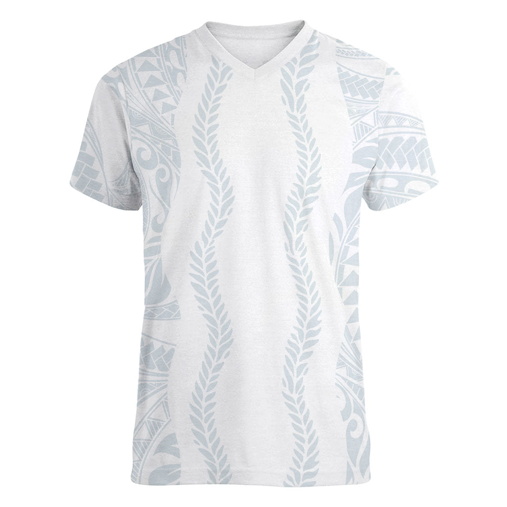 Samoa Lotu Tamaiti Women V-Neck T-Shirt Teuila With Tribal Motifs