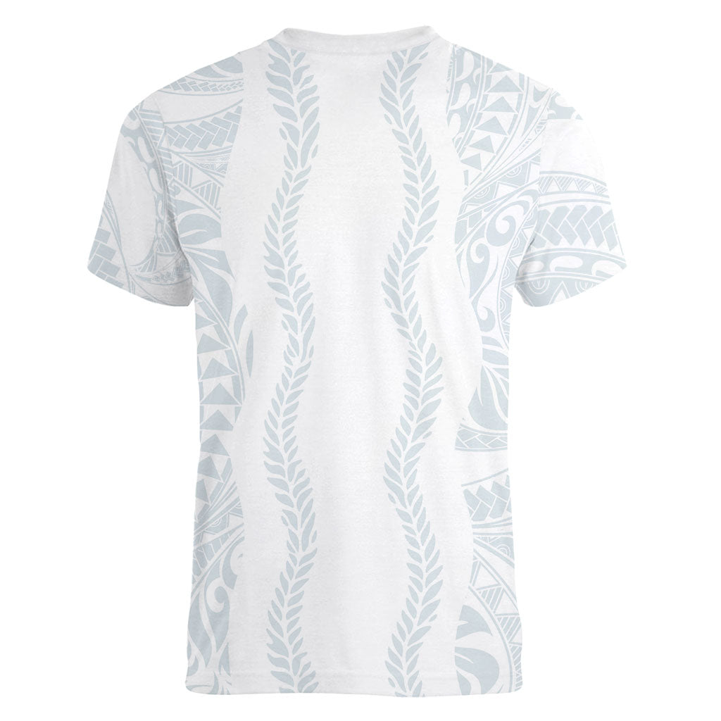 Samoa Lotu Tamaiti Women V-Neck T-Shirt Teuila With Tribal Motifs