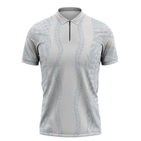 Samoa Lotu Tamaiti Zipper Polo Shirt Teuila With Tribal Motifs