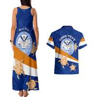 Personalized Marshall Islands Couples Matching Tank Maxi Dress and Hawaiian Shirt Manit Day Coat Of Arms With Polynesian Turtle LT05 - Polynesian Pride