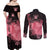 Personalized Breast Cancer Couples Matching Off Shoulder Maxi Dress and Long Sleeve Button Shirts Survivor Polynesian Ribbon Butterfly LT05 - Polynesian Pride