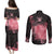Personalized Breast Cancer Couples Matching Puletasi Dress and Long Sleeve Button Shirts Survivor Polynesian Ribbon Butterfly LT05 - Polynesian Pride