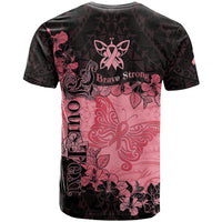 Personalized Breast Cancer T Shirt Survivor Polynesian Ribbon Butterfly LT05 - Polynesian Pride