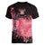 Personalized Breast Cancer Women V Neck T Shirt Survivor Polynesian Ribbon Butterfly LT05 - Polynesian Pride