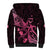 Breast Cancer Awareness Sherpa Hoodie Ribbon Polynesian Pattern Black Version LT05 - Polynesian Pride