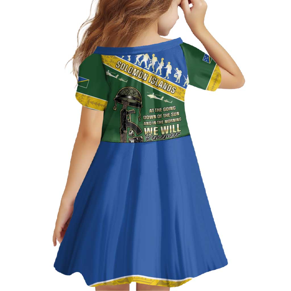 Solomon Islands Remembrance Day Family Matching Off Shoulder Maxi Dress and Hawaiian Shirt Lest We Forget