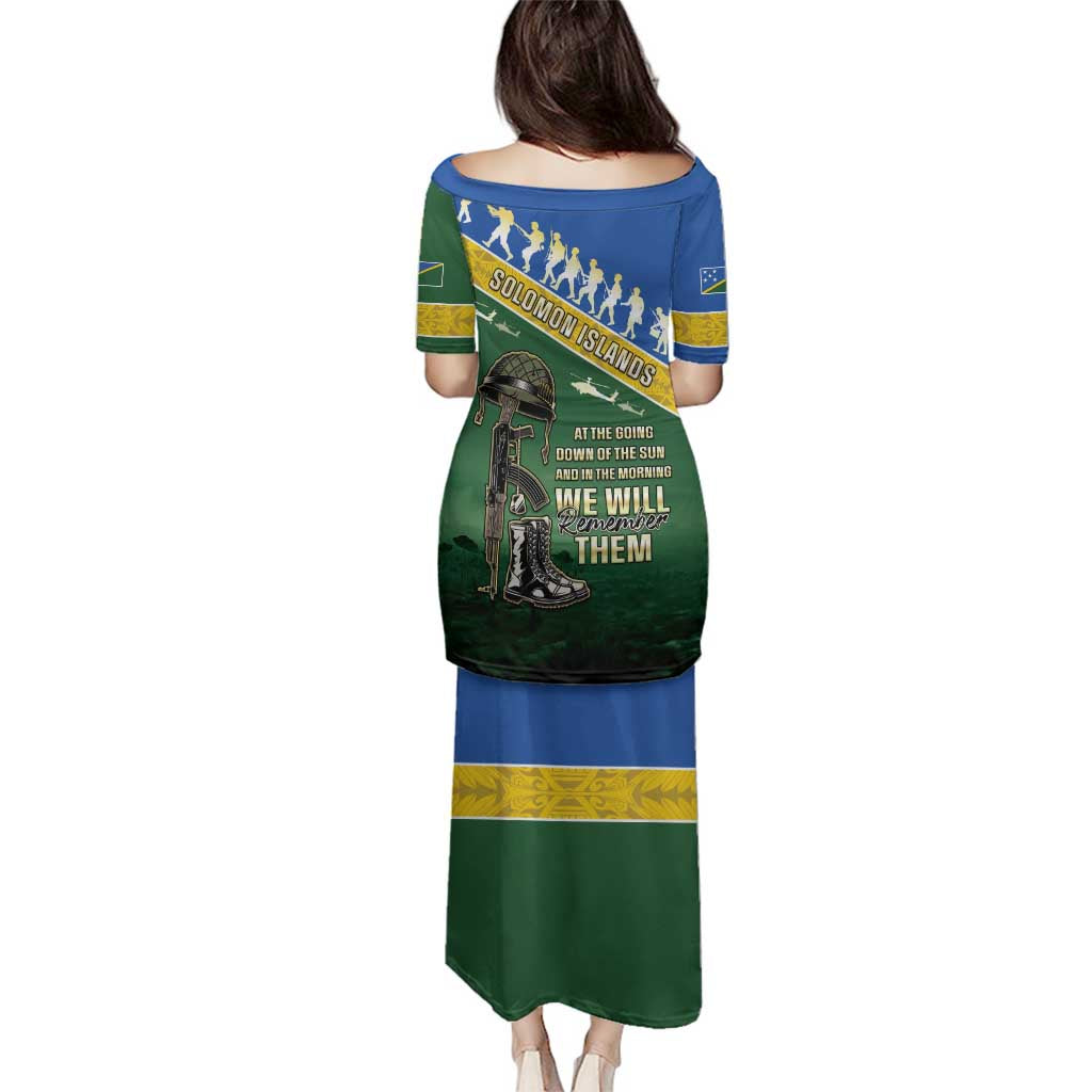 Solomon Islands Remembrance Day Family Matching Puletasi and Hawaiian Shirt Lest We Forget