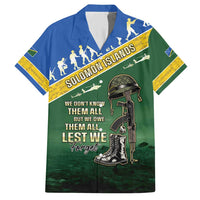 Solomon Islands Remembrance Day Family Matching Short Sleeve Bodycon Dress and Hawaiian Shirt Lest We Forget LT05 Dad's Shirt - Short Sleeve Green - Polynesian Pride