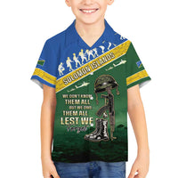 Solomon Islands Remembrance Day Family Matching Tank Maxi Dress and Hawaiian Shirt Lest We Forget LT05 Son's Shirt Green - Polynesian Pride