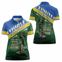 Solomon Islands Remembrance Day Women Polo Shirt Lest We Forget