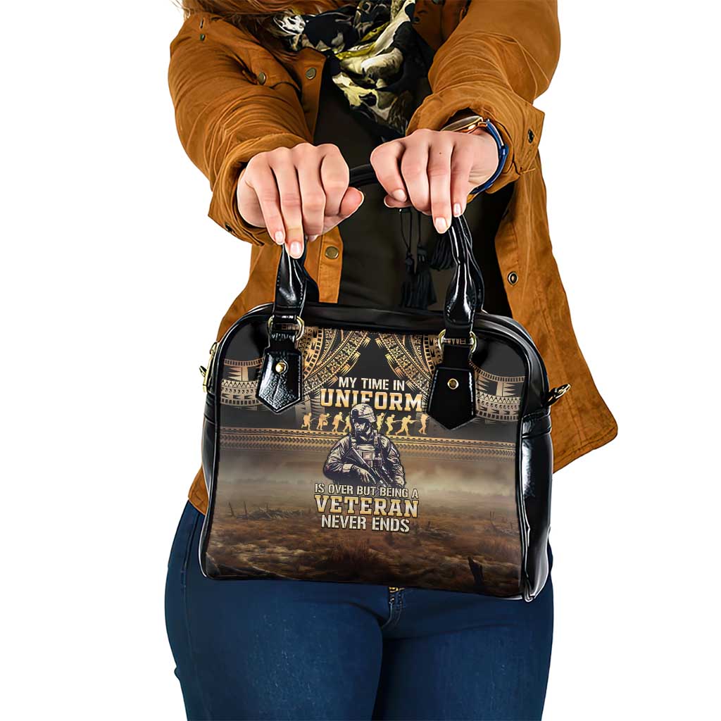 Polynesia Veterans Day Shoulder Handbag Thank You Veterans Polynesian Pattern LT05 One Size Gold - Polynesian Pride