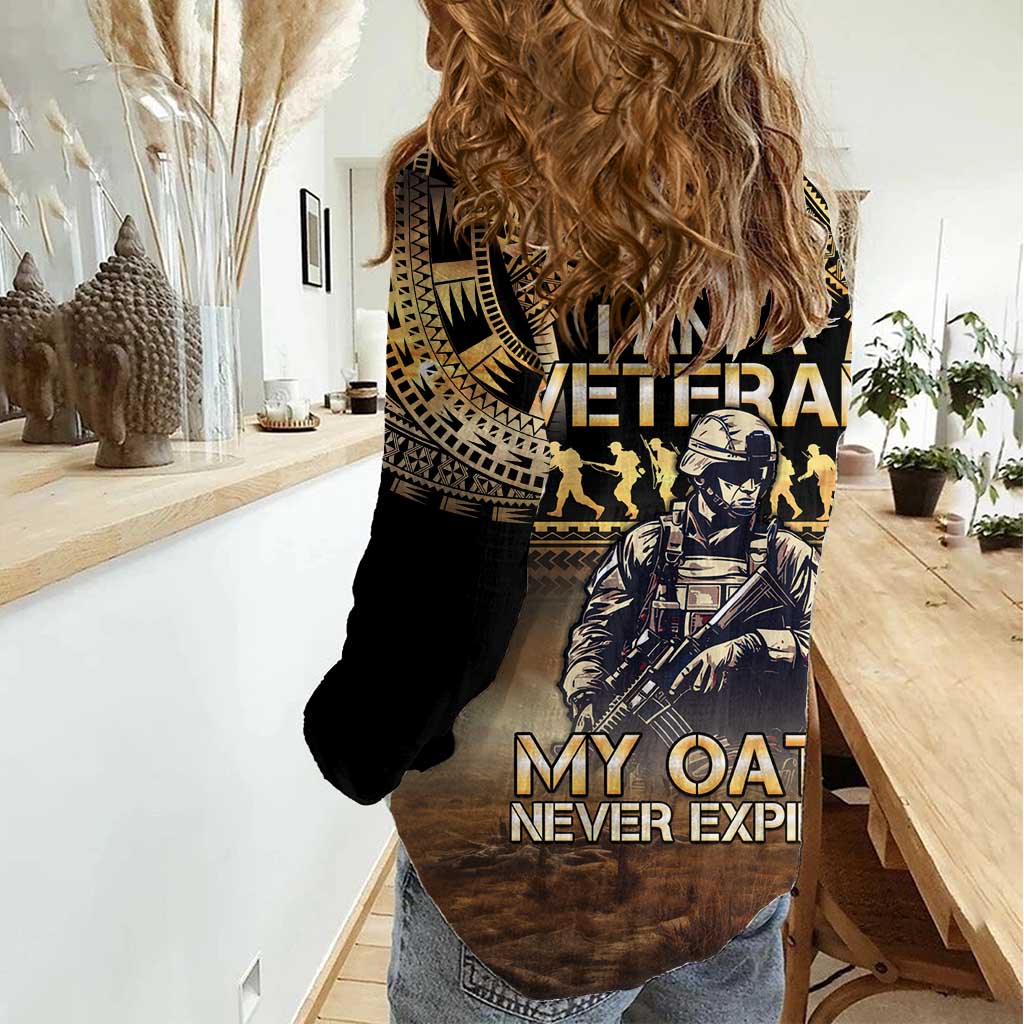 Polynesia Veterans Day Women Casual Shirt Thank You Veterans Polynesian Pattern