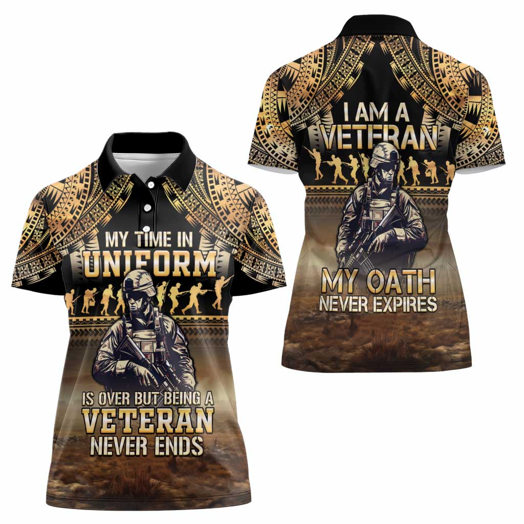 Polynesia Veterans Day Women Polo Shirt Thank You Veterans Polynesian Pattern LT05 - Polynesian Pride