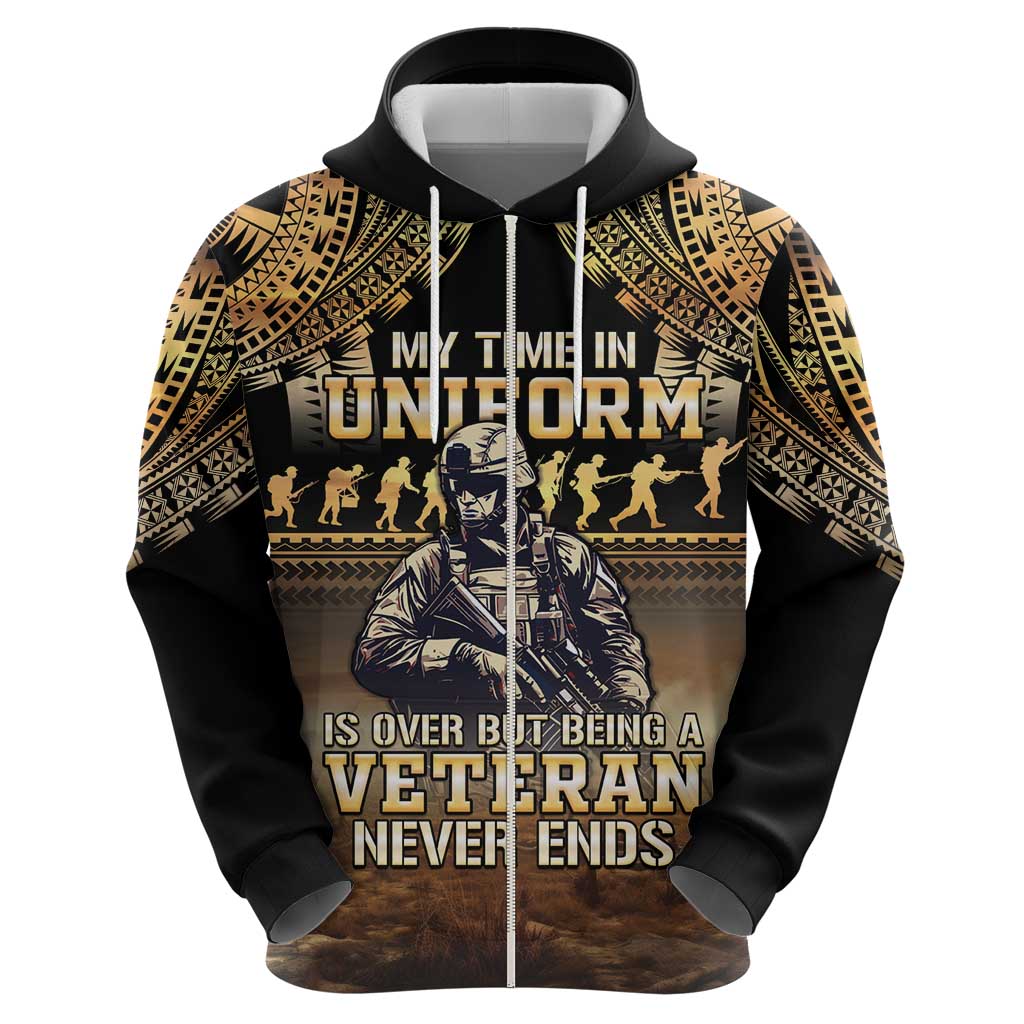Polynesia Veterans Day Zip Hoodie Thank You Veterans Polynesian Pattern LT05 - Polynesian Pride