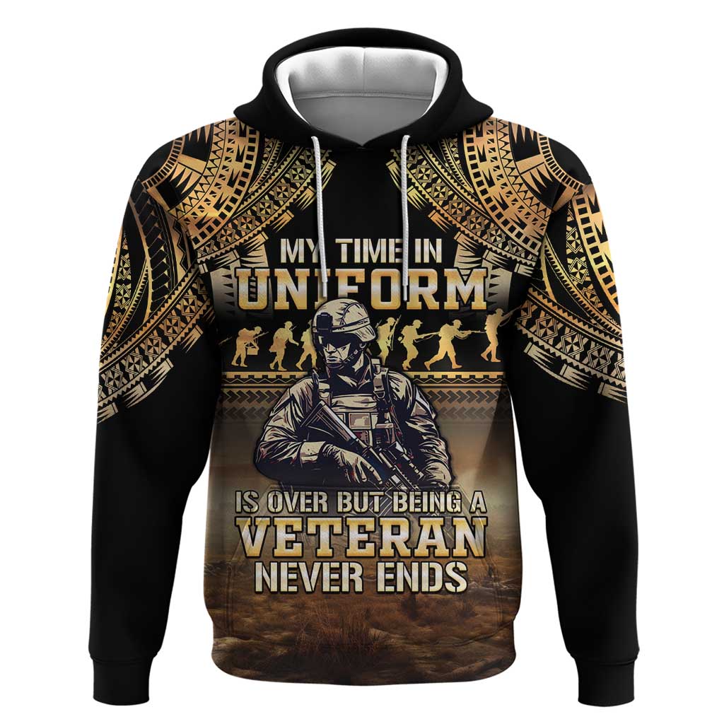 Polynesia Veterans Day Zip Hoodie Thank You Veterans Polynesian Pattern LT05 Pullover Hoodie Gold - Polynesian Pride