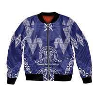 Personalised Queen Salote College Centenary Bomber Jacket Tongan Kupesi Pattern - Polynesian Pride