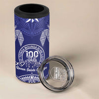 Personalised Queen Salote College Centenary 4 in 1 Can Cooler Tumbler Tongan Kupesi Pattern - Polynesian Pride
