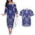 Personalised Queen Salote College Centenary Couples Matching Off The Shoulder Long Sleeve Dress and Hawaiian Shirt Tongan Kupesi Pattern - Polynesian Pride