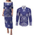 Personalised Queen Salote College Centenary Couples Matching Puletasi and Long Sleeve Button Shirt Tongan Kupesi Pattern - Polynesian Pride