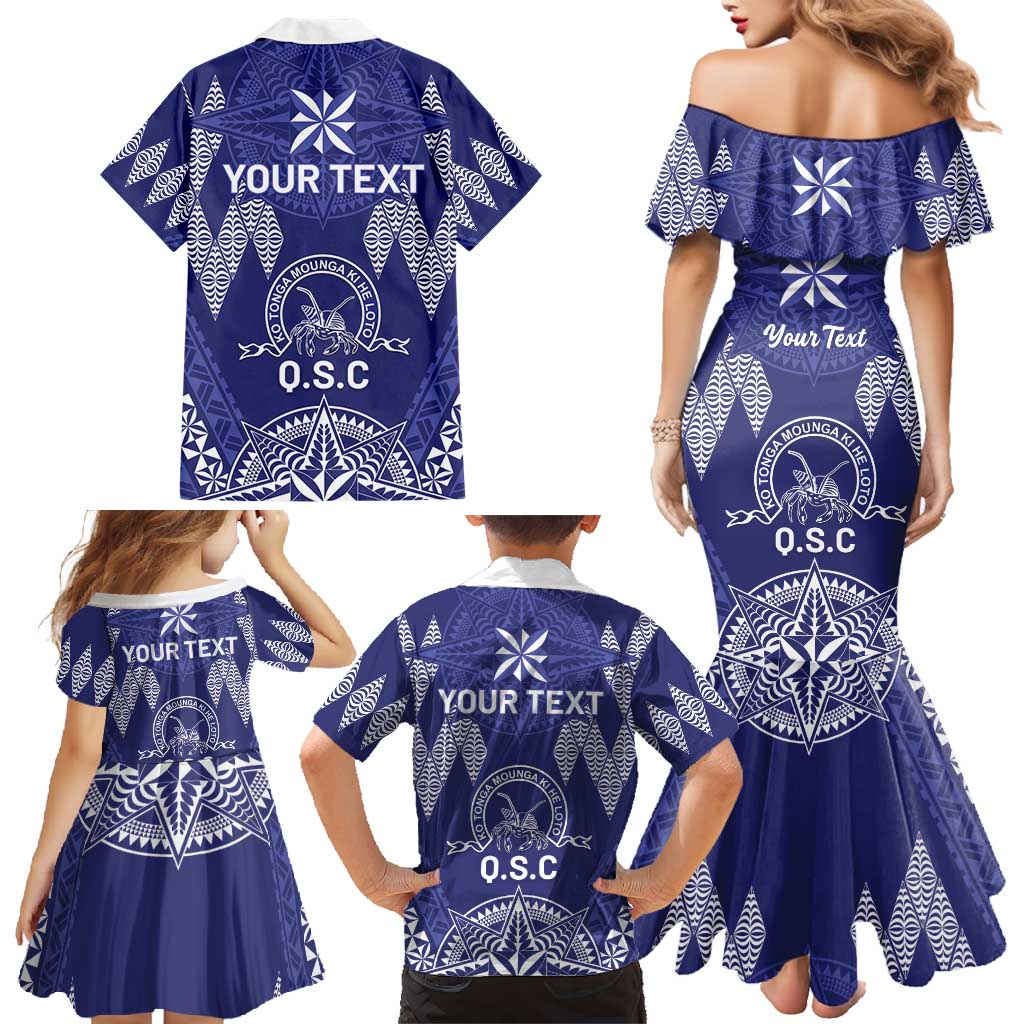 Personalised Queen Salote College Centenary Family Matching Mermaid Dress and Hawaiian Shirt Tongan Kupesi Pattern - Polynesian Pride