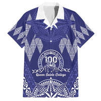 Personalised Queen Salote College Centenary Family Matching Short Sleeve Bodycon Dress and Hawaiian Shirt Tongan Kupesi Pattern - Polynesian Pride