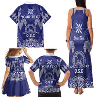 Personalised Queen Salote College Centenary Family Matching Tank Maxi Dress and Hawaiian Shirt Tongan Kupesi Pattern - Polynesian Pride