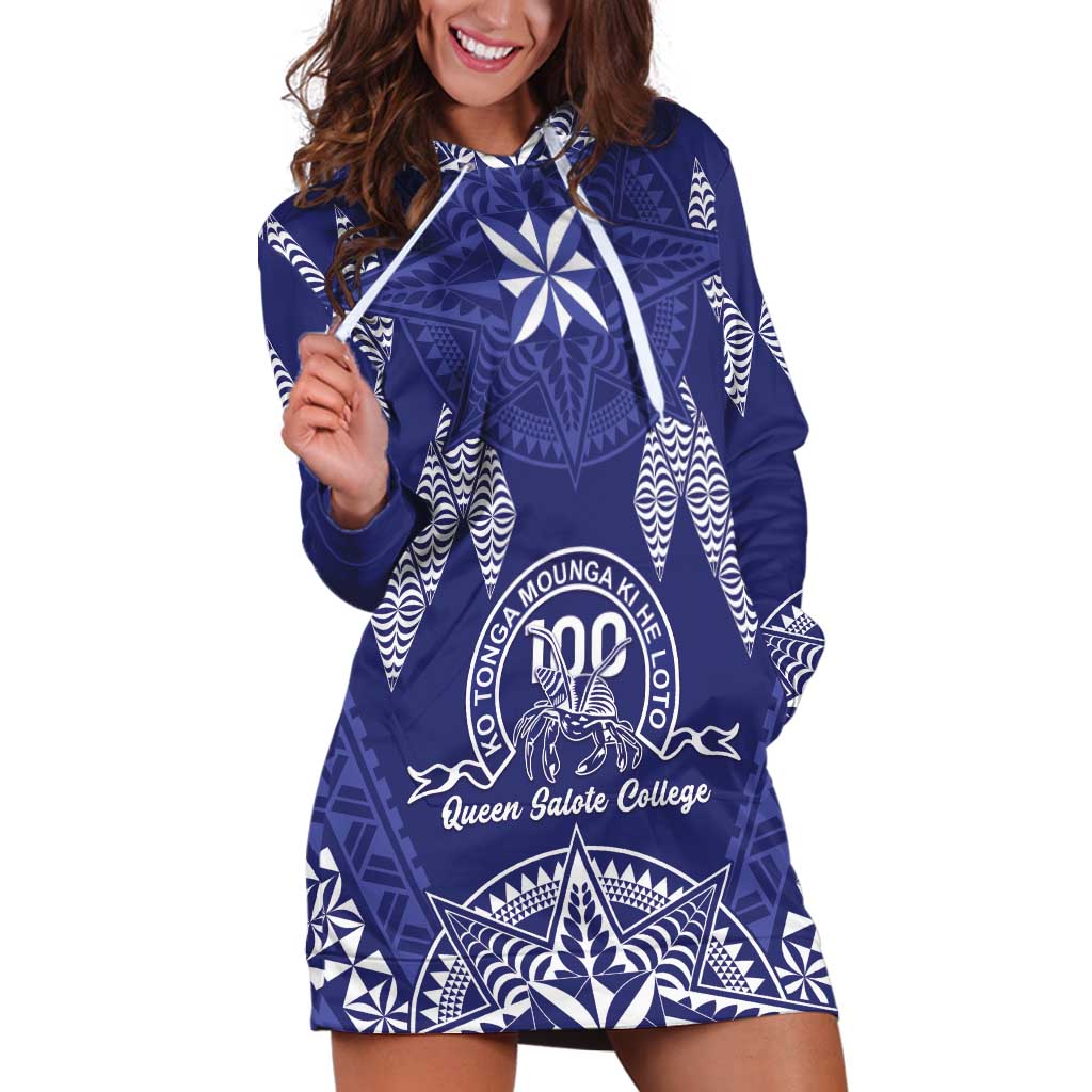 Personalised Queen Salote College Centenary Hoodie Dress Tongan Kupesi Pattern - Polynesian Pride