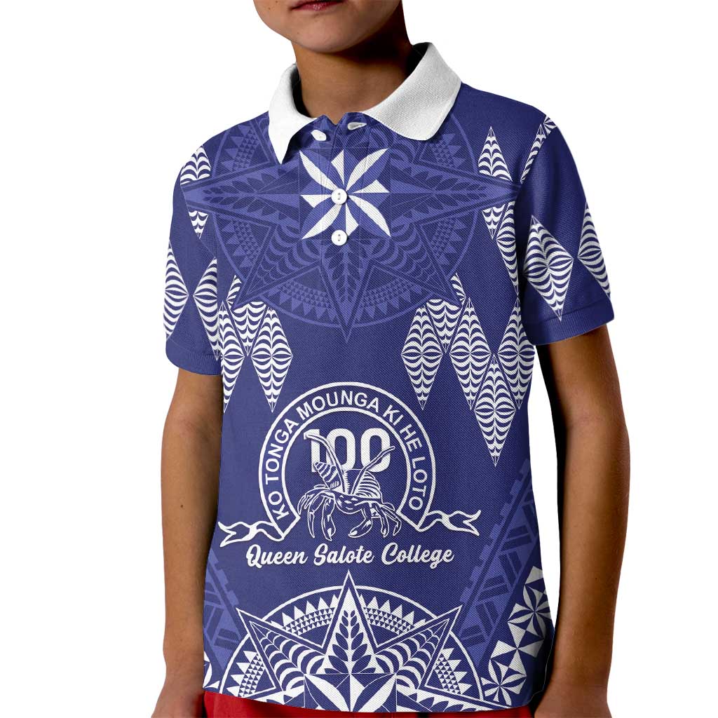 Personalised Queen Salote College Centenary Kid Polo Shirt Tongan Kupesi Pattern - Polynesian Pride