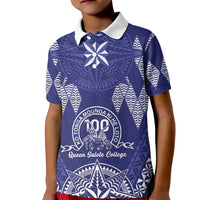Personalised Queen Salote College Centenary Kid Polo Shirt Tongan Kupesi Pattern - Polynesian Pride