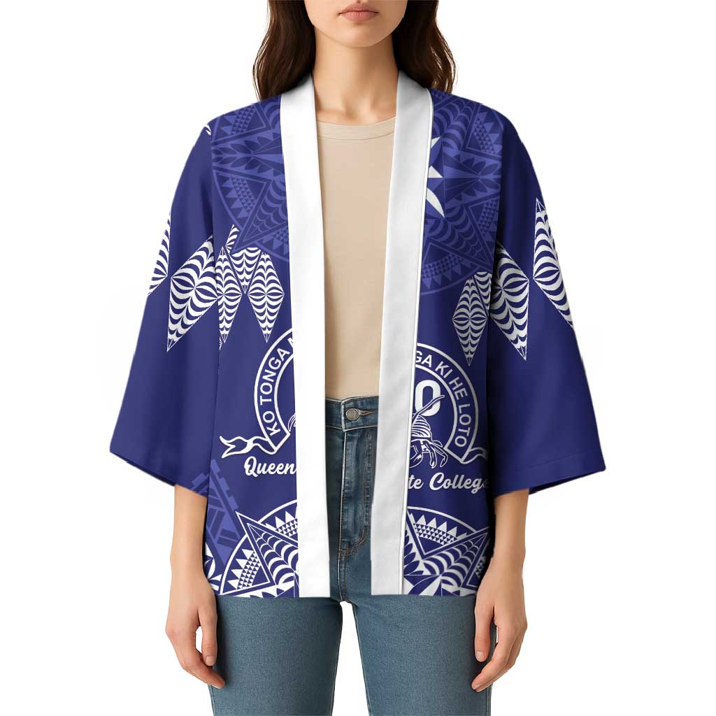 Personalised Queen Salote College Centenary Kimono Tongan Kupesi Pattern - Polynesian Pride